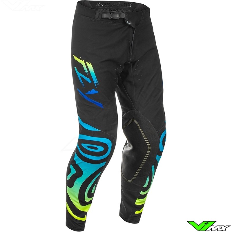 Fly Racing Evolution DTS Zen SE 2025 Crossbroek - Zwart / Blauw / Fluo Geel