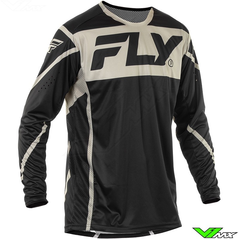 Fly Racing Lite 2025 Motocross Jersey - Black / Grey