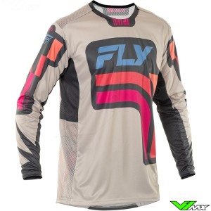 Fly Racing Lite Vice SE 2025 Motocross Jersey - Grey / Pink / Coral