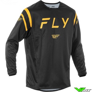 Fly Racing Kinetic Center 2025 Cross shirt - Zwart / Goud