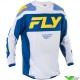 Fly Racing F-16 2025 Motocross Jersey - White / Dark Blue / Yellow