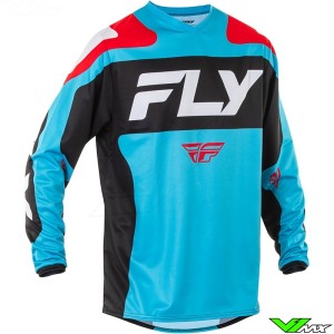 Fly Racing F-16 2025 Cross shirt - Cyaan / Rood