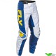 Fly Racing F-16 2025 Crossbroek - Wit / Donker Blauw / Geel