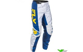 Fly Racing F-16 2025 Crossbroek - Wit / Donker Blauw / Geel