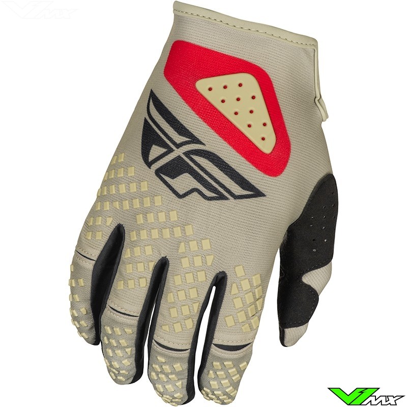 Fly Racing Kinetic Sym 2025 Motocross Gloves - Grey / Red / Black