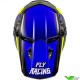 Fly Racing Kinetic Scorched Kinder Crosshelm - Blauw / Fluo Geel