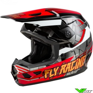 Fly Racing Kinetic Scorched Kinder Crosshelm - Rood