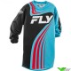 Fly Racing F-16 2025 Kinder Cross shirt - Cyaan / Rood