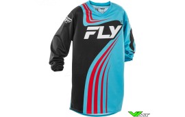 Fly Racing F-16 2025 Kinder Cross shirt - Cyaan / Rood