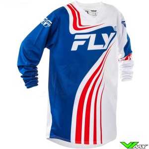 Fly Racing F-16 2025 Kinder Cross shirt - Blauw / Rood / Wit