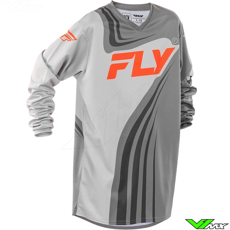 Fly Racing F-16 2025 Kinder Cross shirt - Grijs / Oranje