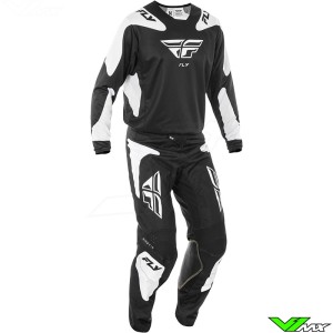 Fly Racing Kinetic Sym 2025 Motocross Gear Combo - Black / White