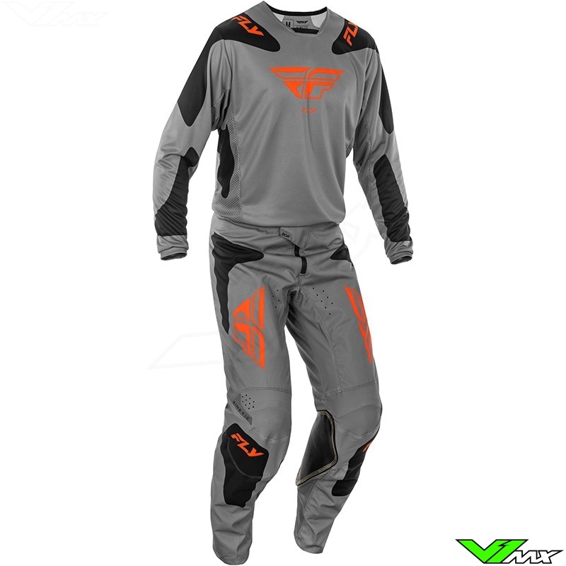 Fly Racing Kinetic Sym 2025 Motocross Gear Combo - Grey / Orange