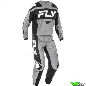 Fly Racing F-16 2025 Motocross Gear Combo - Grey / Black / White