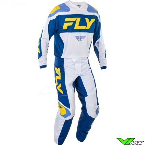 Fly Racing F-16 2025 Crosspak - Wit / Donker Blauw / Geel