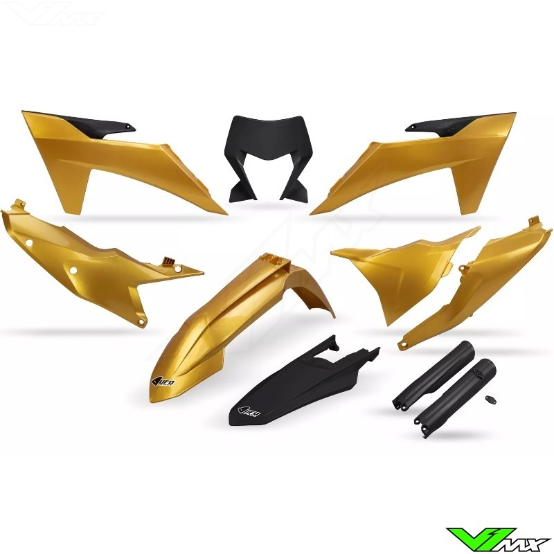 UFO Plastic Kit Gold - KTM 150EXC 250EXC 250EXC-F 300EXC 350EXC-F 450EXC 500EXC