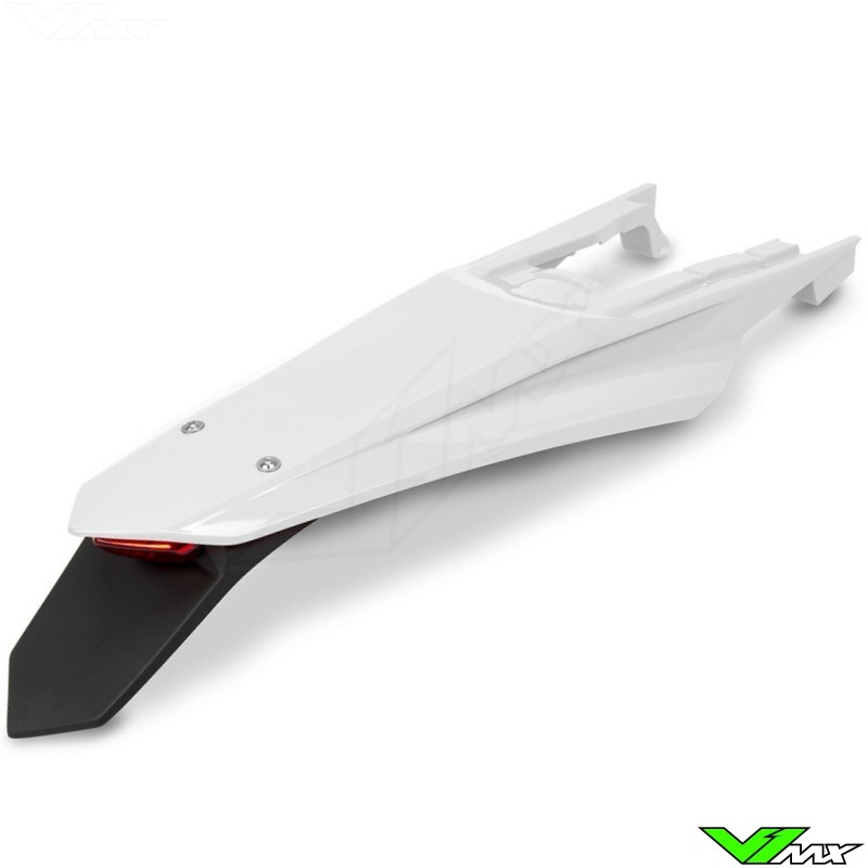 UFO Achterspatbord met LED Achterlicht Wit - KTM 150EXC 250EXC 250EXC-F 300EXC 350EXC-F 450EXC 500EXC