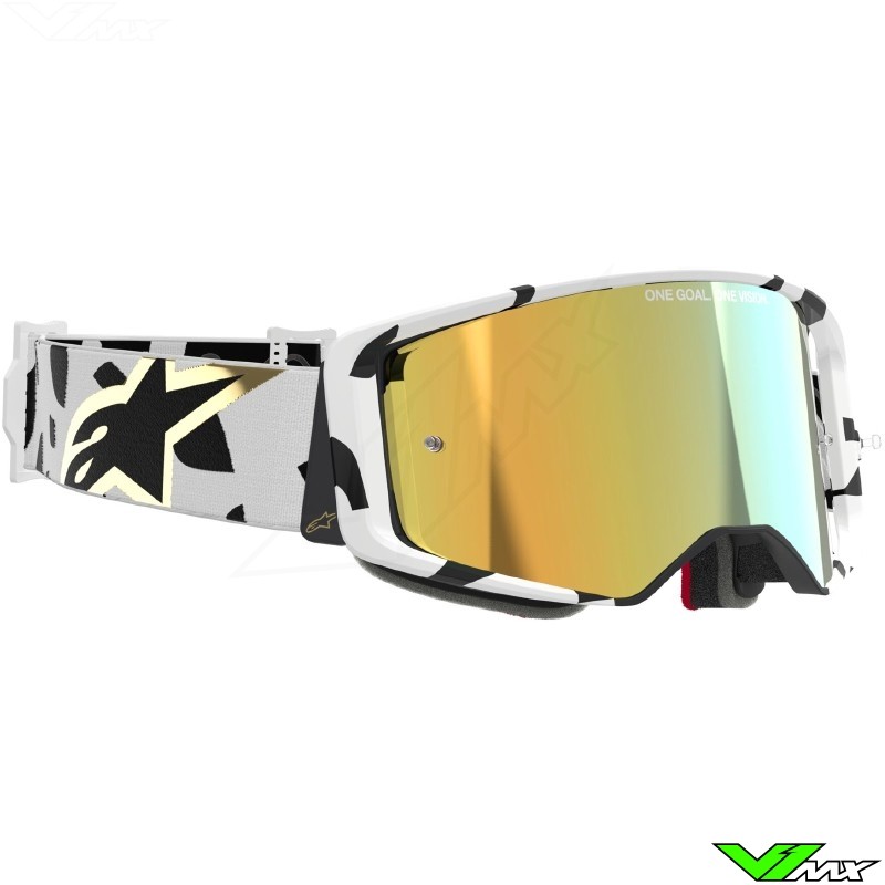 Alpinestars Supertech Corp Motocross Goggle - White / Gold / Gold Mirror Lens