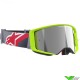 Alpinestars Supertech Corp Crossbril - Fluo Geel / Rood / Zilver spiegellens