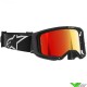 Alpinestars Vision 8 Corp Crossbril - Zwart / Rood Spiegellens