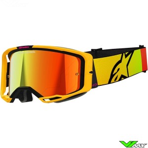 Alpinestars Vision 8 Corp Motocross Goggle - Yellow / Pink / Mirror Red Lens