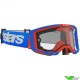 Alpinestars Vision 8 Wordmark Crossbril - Blauw / Oranje / Dubbele lens