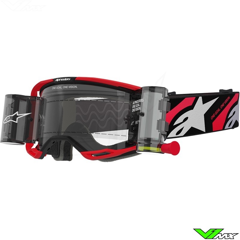 Alpinestars Vision 8 Luar Motocross Goggles with Roll-off - Red / Black