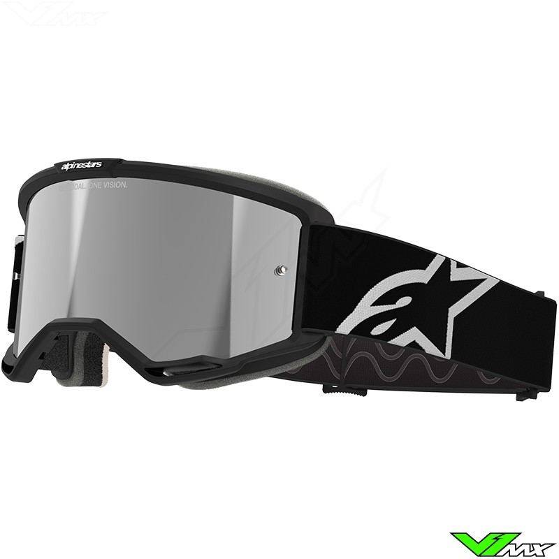 Alpinestars Vision 5 Corp Crossbril - Zwart / Zilver spiegellens