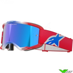 Alpinestars Vision 5 Corp Motocross Goggle - Red / Blue / Mirror Blue Lens