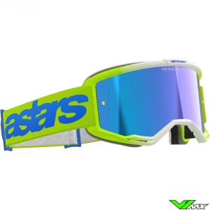 Alpinestars Vision 5 Blaze Crossbril - Fluo Geel / Blauw Spiegellens