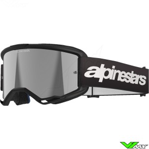 Alpinestars Vision 3 Wordmark Crossbril - Zwart / Zilver spiegellens