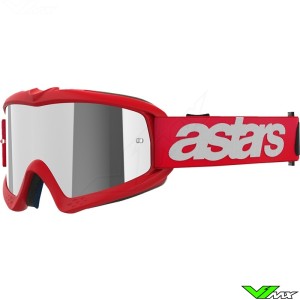 Alpinestars Vision Youth Blaze Motocross Goggle - Red / Silver Mirror Lens