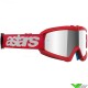 Alpinestars Vision Youth Blaze Kinder Crossbril - Rood / Zilver spiegellens