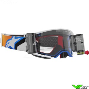 Alpinestars Supertech Corp Motocross Goggles with Roll-off - Blue / Orange