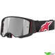 Alpinestars Supertech Corp Crossbril - Zwart / Rood / Zilver spiegellens