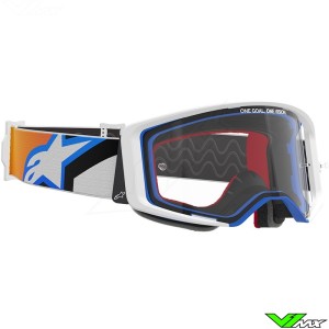 Alpinestars Supertech Corp Crossbril - Blauw / Oranje / Heldere lens