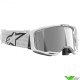 Alpinestars Vision 8 Corp Crossbril - Wit / Zilver spiegellens