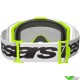 Alpinestars Vision 8 Wordmark Crossbril - Wit / Fluo Geel / Zilver spiegellens