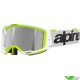 Alpinestars Vision 8 Wordmark Crossbril - Wit / Fluo Geel / Zilver spiegellens