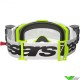 Alpinestars Vision 8 Wordmark Motocross Goggles with Roll-off - White / Fluo Yellow