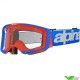 Alpinestars Vision 8 Wordmark Crossbril - Blauw / Oranje / Heldere lens