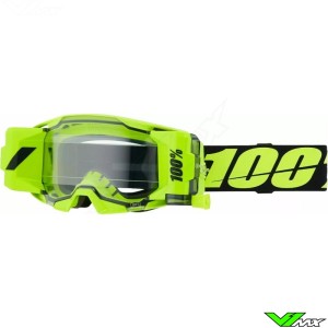 100% Armatic Motocross Goggles with Roll-off - Fluo Yellow