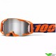 100% Armatic Crossbril - Fluo Oranje / Donker Blauw / Zilver Spiegellens