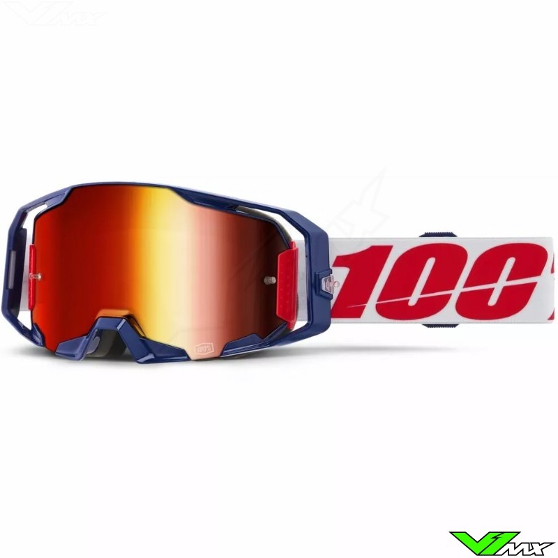 100% Armatic Mach Z Motocross Goggle - Mirror Red Lens