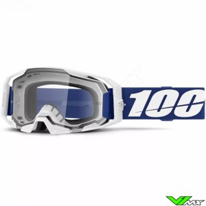 100% Armatic Motocross Goggle - Blue / White / Clear Lens