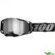 100% Armega Motocross Goggle - Black / Grey / Silver Mirror Lens