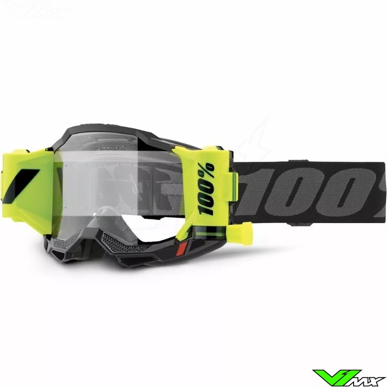 100% Accuri 2 Youth Motocross Goggles with Roll-off - Black / Grey