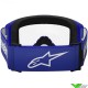 Alpinestars Vision 3 Wordmark Crossbril - Blauw / Heldere lens