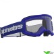 Alpinestars Vision 3 Wordmark Crossbril - Blauw / Heldere lens