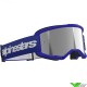 Alpinestars Vision 3 Wordmark Crossbril - Blauw / Zilver spiegellens